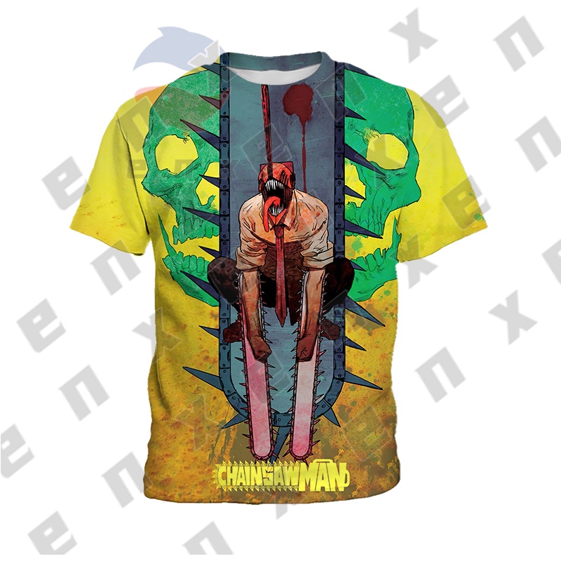 Áo Thun In Hình Chainsaw Man Riman Thời Trang Năng Động Dành Cho Trẻ
