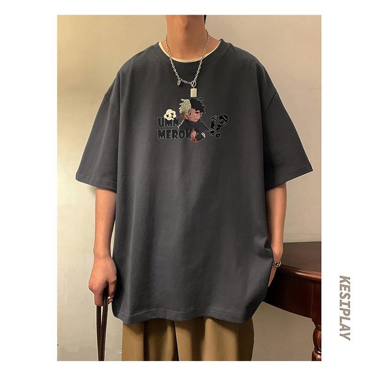 Áo Thun Tay Ngắn Dáng Rộng Phong Cách Hip Hop Đường Phố Mỹ Plus Size Cho Nam