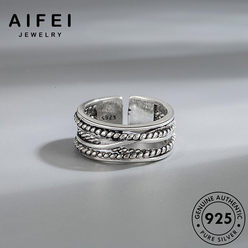 AIFEI JEWELRY hàn kiện bạc 925 dây trang điển bện nữ bản cổ thừng thật nguyên sức nhẫn thời phụ quốc R191