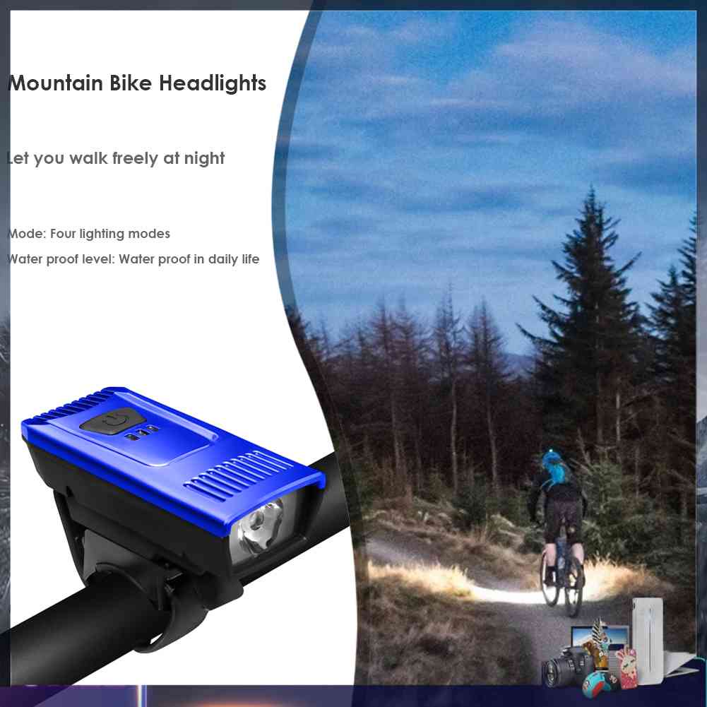 Đèn Pha Trước Xe Đạp 4 Chế Độ 55 Lumen Sạc USB