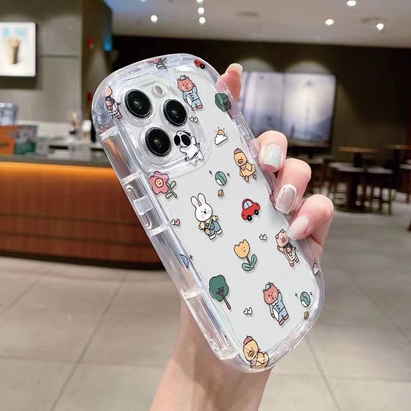 Ốp Điện Thoại Silicone Mềm Trong Suốt Chống Sốc In Hình Động Vật Dễ Thương Cho IPhone 14 13 12 11 Pro Max XS X XR 8 + 7 Plus
