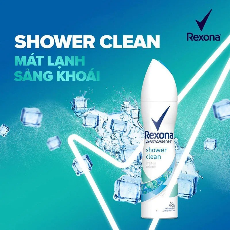 Xịt Khử Mùi Rexona Khô Thoáng Mát Lạnh Sảng Khoái Suốt 48H Dành Cho Nữ 150ml