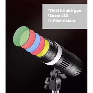 Đèn LED Spotlight Giả Nắng YM80 Bi-Colour 50W Có 5 Filter Chụp Chân Dung Sản Phẩm (Chưa Gồm Chân Đèn)