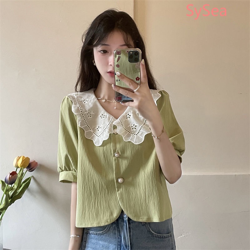 Áo Kiểu Tay Phồng Cổ Búp Bê Thời Trang Mùa Hè Pháp Cho Nữ