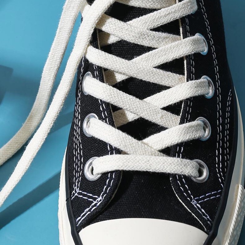 1 Cặp Dây Giày sneaker Dài 130cm Màu Trắng Đen