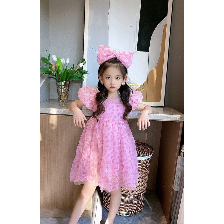 IQ Angel  Đầm Công Chúa organzarn Thắt Nơ Phong Cách Hàn Quốc Cho Bé Gái Phiên Bản Chaoxian