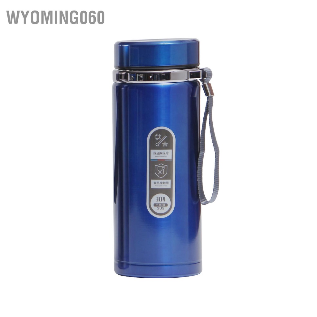 Bình Nước Giữ Nhiệt Miệng Lớn Bằng Thép Không Gỉ Có Dây Đeo Tay Tiện Lợi