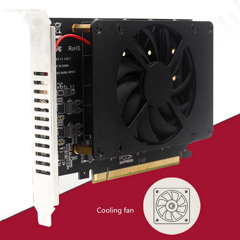 Bảng Mạch Pci-E M2 MKEY SSD RAID Mở Rộng Pci-E16 NVME Thẻ