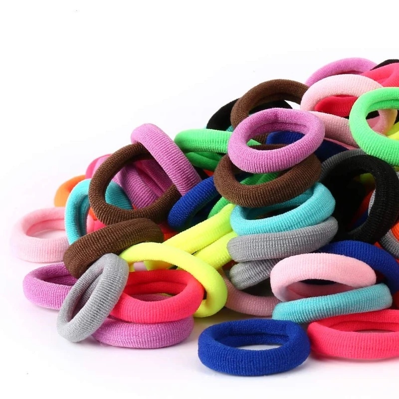Set 50 / 100 Dây Thun Cột Tóc Co Giãn Nhiều Màu Sắc Dành Cho Nữ