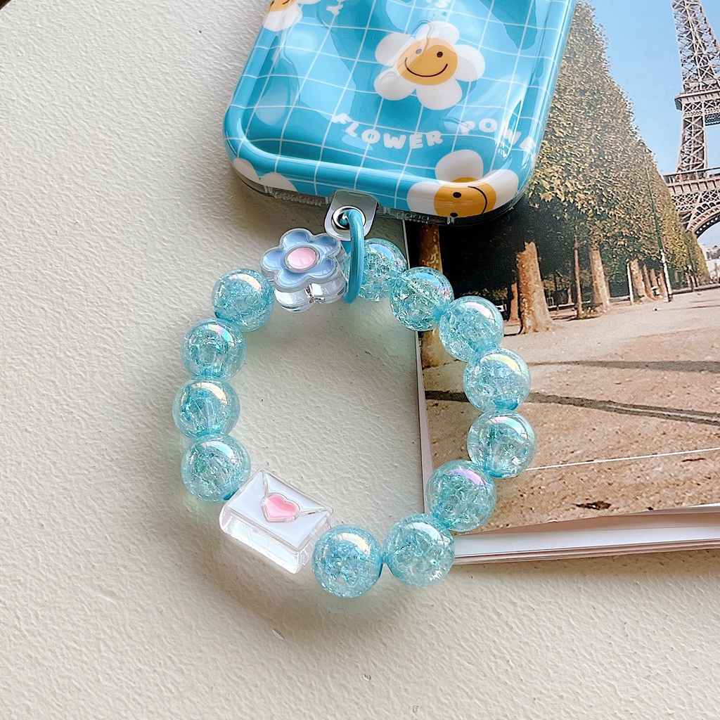 Ốp Điện Thoại TPU Dẻo Họa Tiết Hoa Kèm Dây Đeo Và Vòng Tay Dễ Thương Chống Sốc Cho IPhone 14 13 12 11 Pro Max