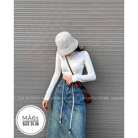 60-90KG CHÂN VÁY JEAN DÀI DÂY 3561 BIGSIZE VƯƠNG NGỌC HÂN