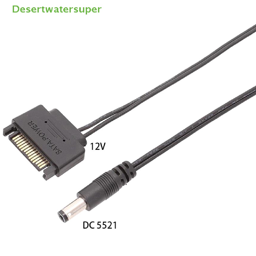 1 Cáp Nguồn SATA Chuyển Đổi Đầu Đực Sang DC 5.5 * 2.1mm 12V 20cm
