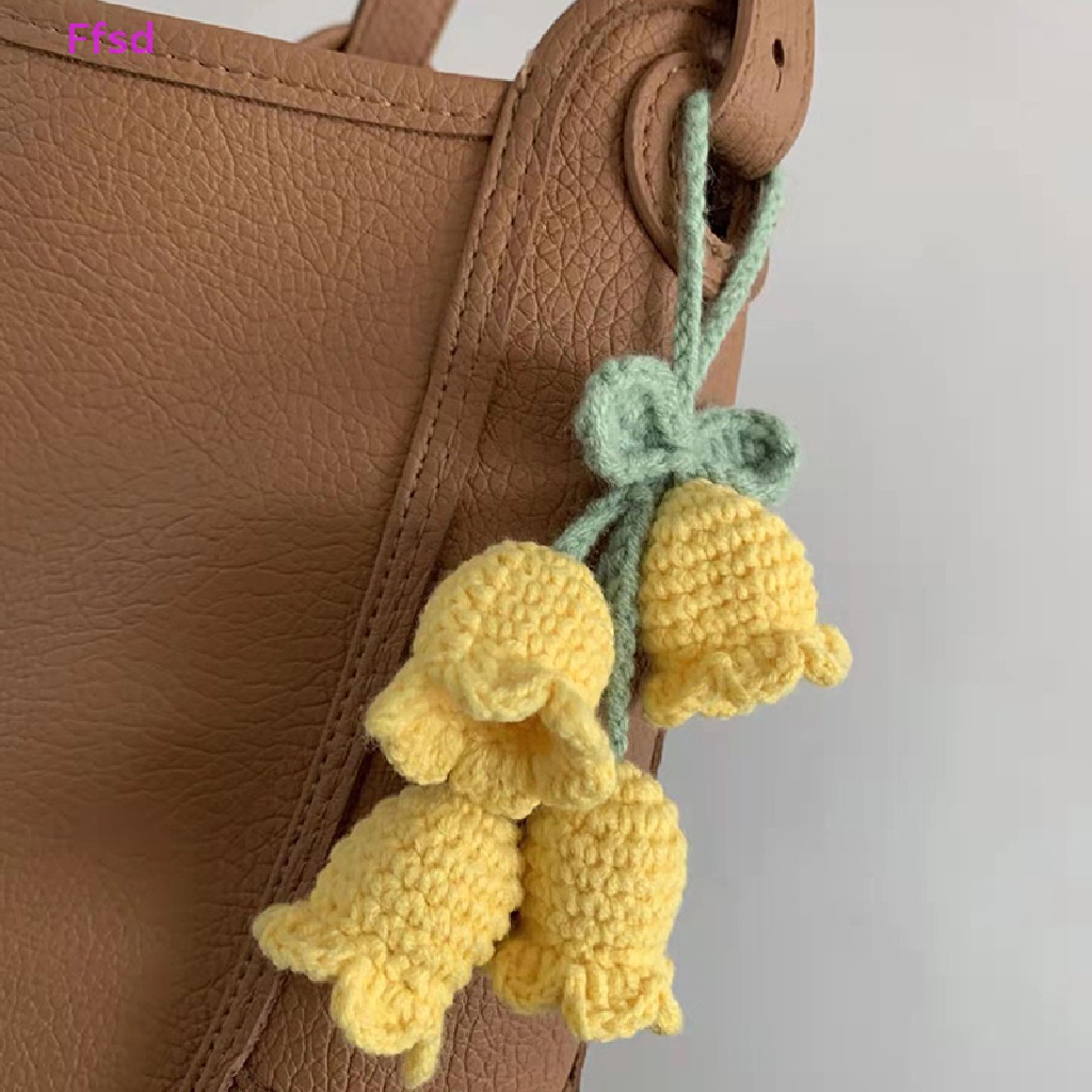 {Ffsd} Móc Khóa Dệt Kim Thủ Công Hình Hoa Lá Cho Nữ * Bán Chạy