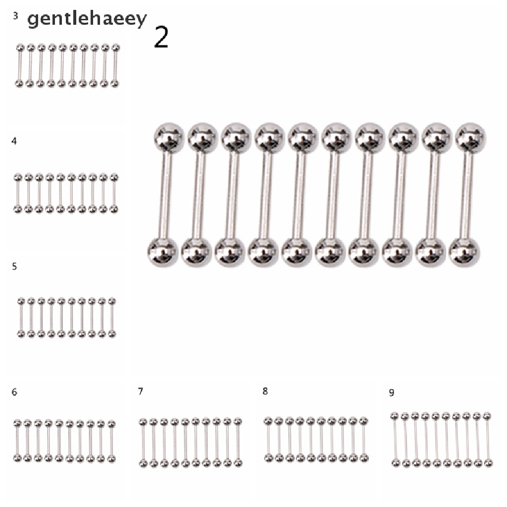 Set 10 Khuyên Rốn / Lưỡi / Rốn Bằng Thép Không Gỉ