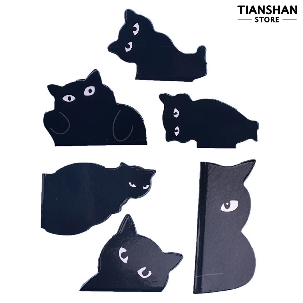 Tianshan Set 6 Bookmark Hình Mèo Đen Đáng Yêu