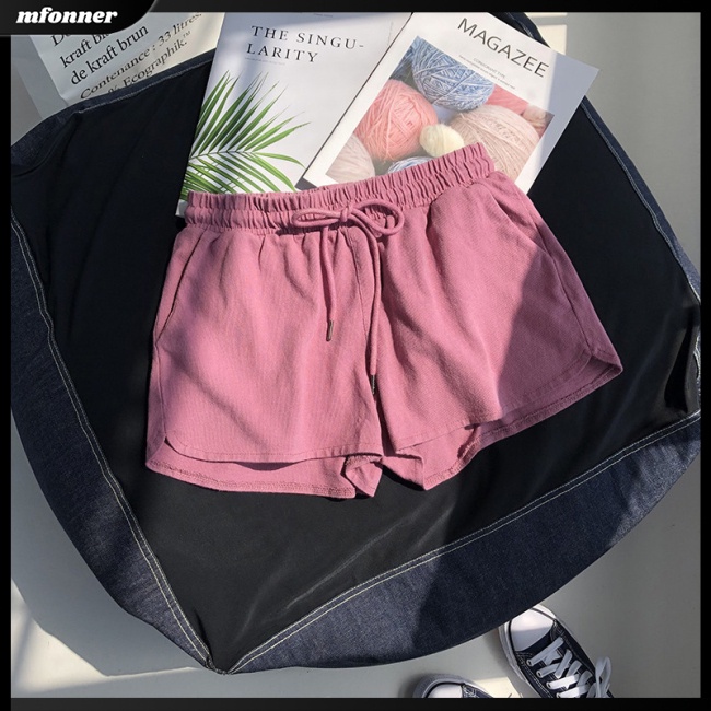 Quần Short Thể Thao Lưng Cao Dáng Rộng Co Giãn Tốt Thời Trang Mùa Hè Cho Nữ