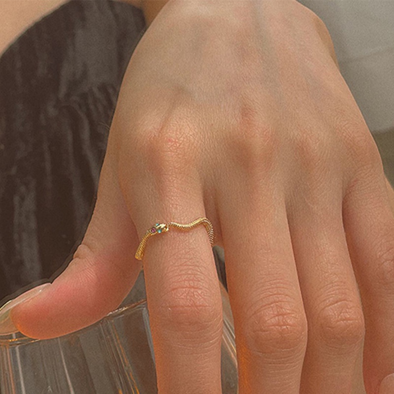 Nhẫn Thiết Kế Hình Rắn Độc Đáo Phong Cách Hàn Quốc Thời Trang Cho Nữ