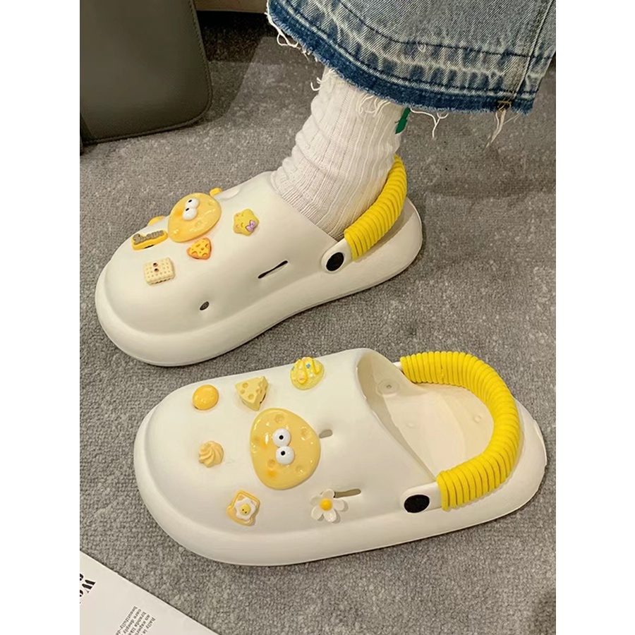 Set 12 Phụ Kiện Trang Trí Giày Crocs Hình Phô Mai / Thỏ Conyz / Croc / Hoạt Hình DIY