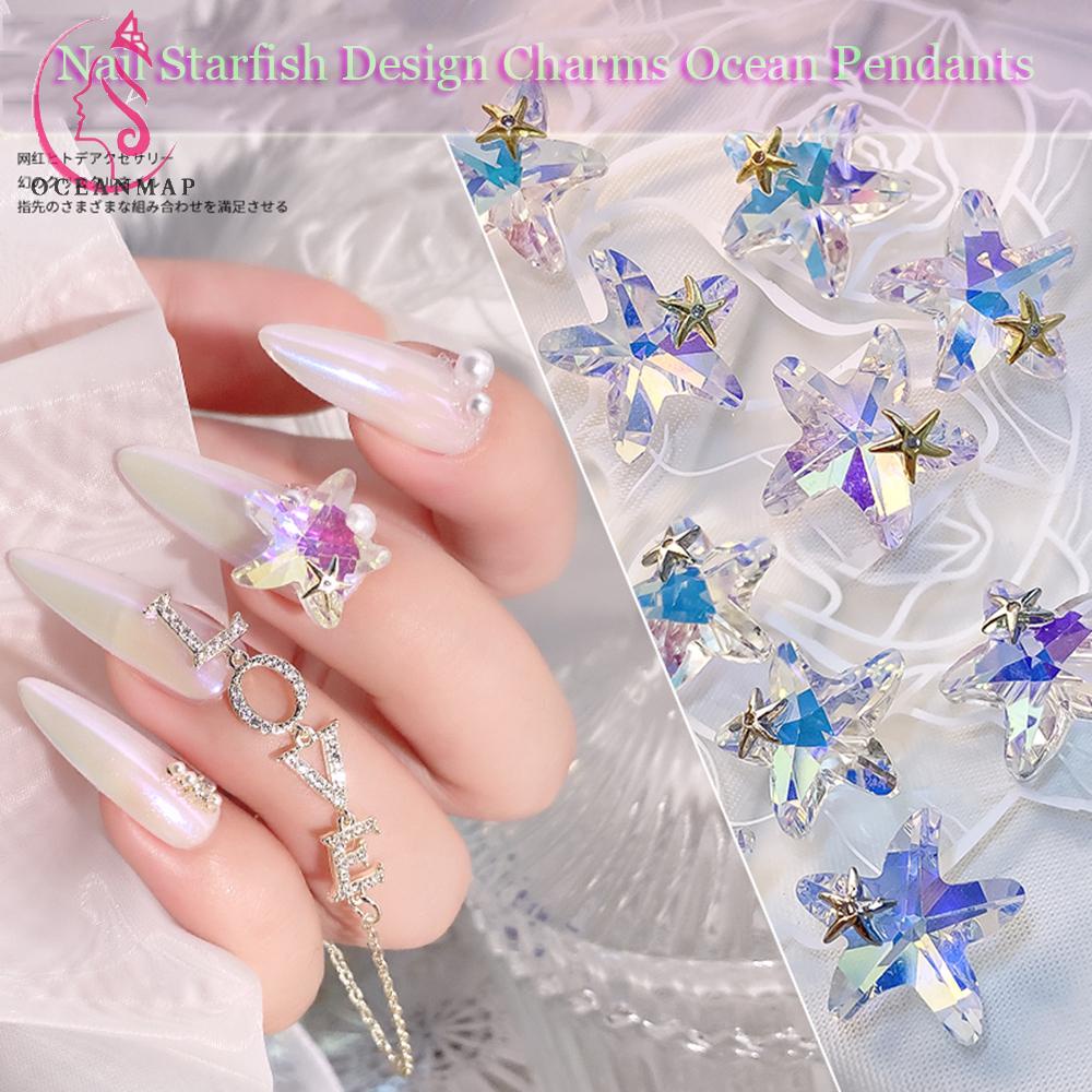 Bộ 5 phụ kiện trang trí móng tay họa tiết sao biển 3D
