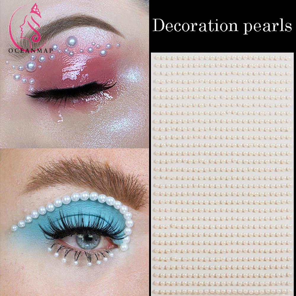 Tấm Sticker Xăm Mặt Và Mắt Họa Tiết 3d Bằng Nhựa Màu Be Tiện Dụng 3mm / 4mm / 5mm / 6mm