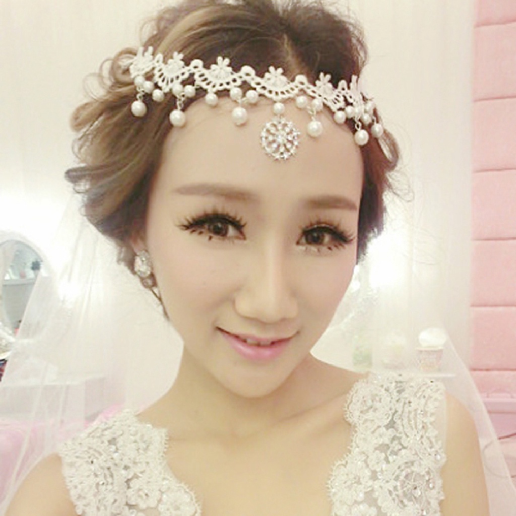 Vòng Cổ Choker Phối Ren Đính Ngọc Trai Giả Xinh Xắn Cho Nữ