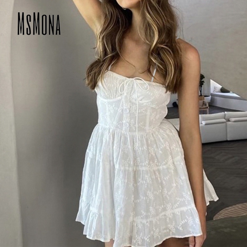 Đầm Không Tay Hở Vai Màu Trơn Thời Trang 2023 Dành Cho Nữ