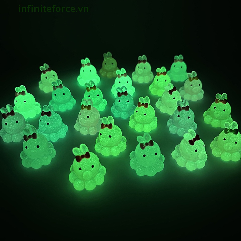 Set 2 Móc Khóa Bạch Tuộc Mini Bằng Nhựa Phát Quang Diy