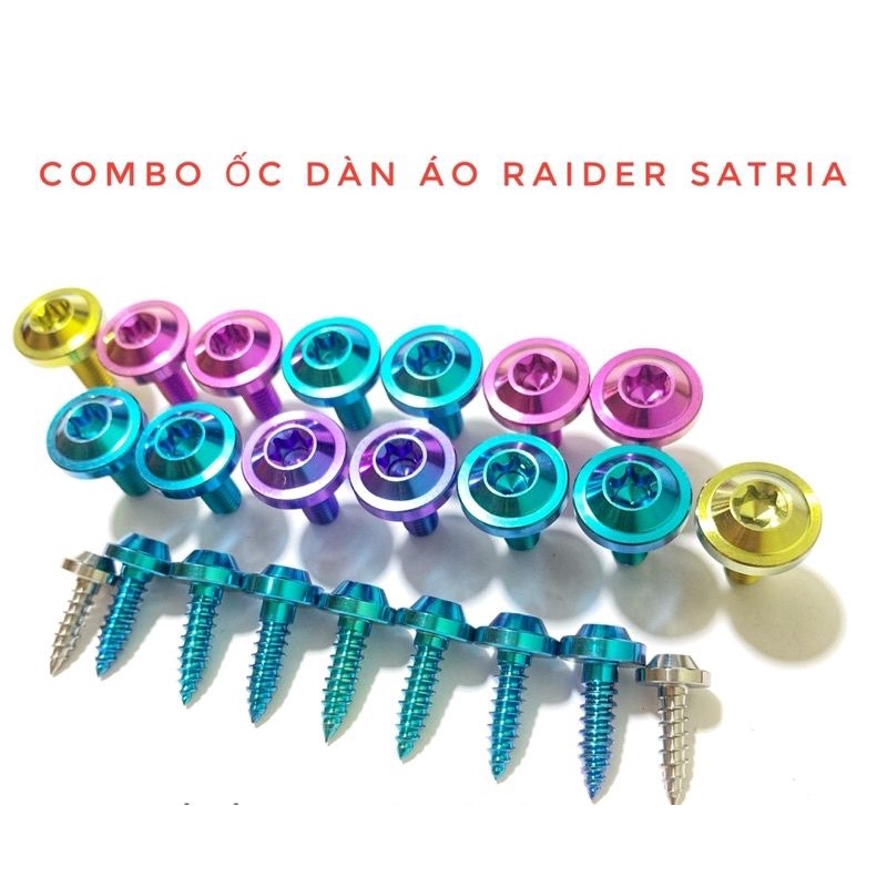 (GR5 XỊN) Combo full ốc titan dàn áo Raider Satria 150