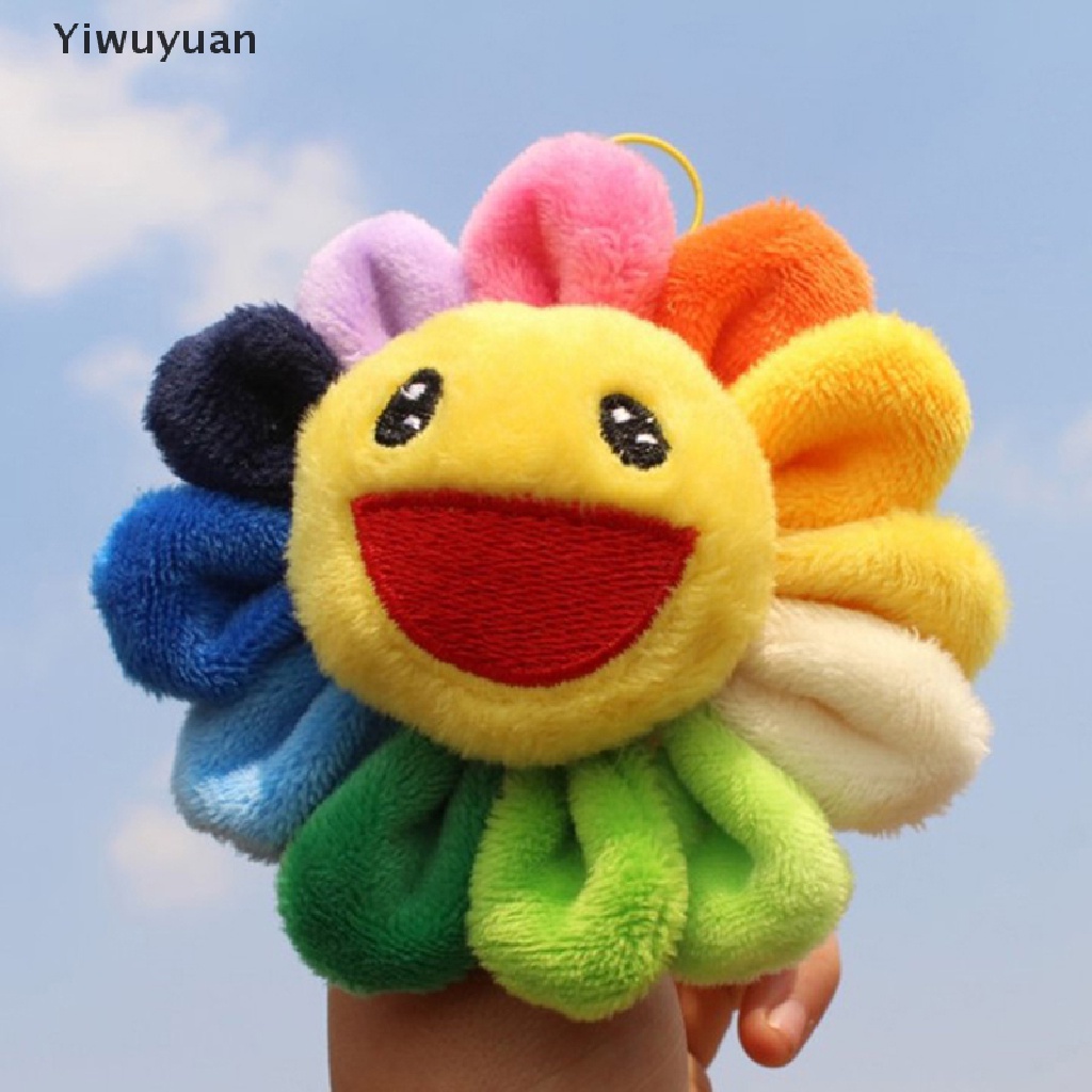 < Yiwuyuan > Búp Bê Nhồi Bông Mềm Hình Hoa Hướng Dương Cười 6cm Nhiều Màu Sắc Đáng Yêu Trang Trí Túi Xách Không Hộp Quà Tặng
