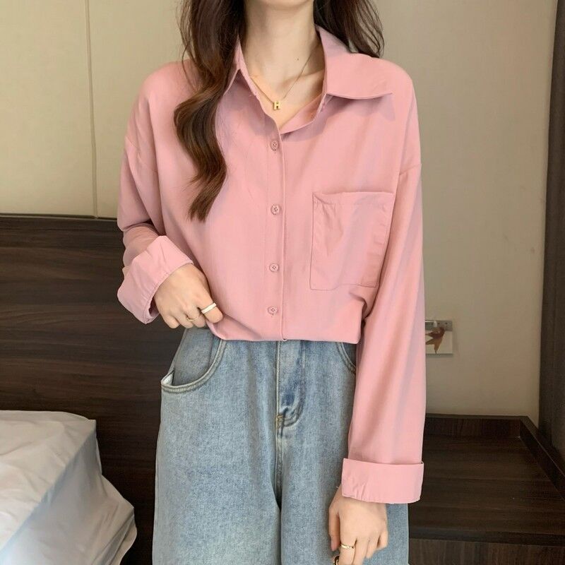 IELGY   Áo Sơ Mi chiffon Nhiều Lớp Màu Trơn Phong Cách Pháp Chất Lượng Cao Cho Nữ