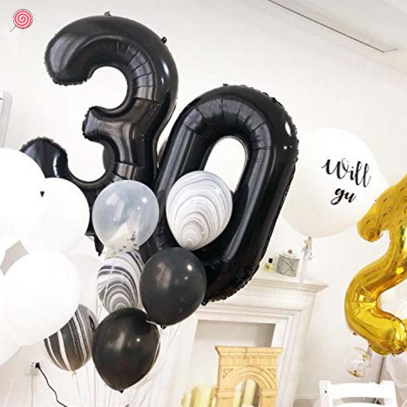 Bong Bóng Hình Số Màu Đen 40 Inch 2023 Trang Trí Tiệc
