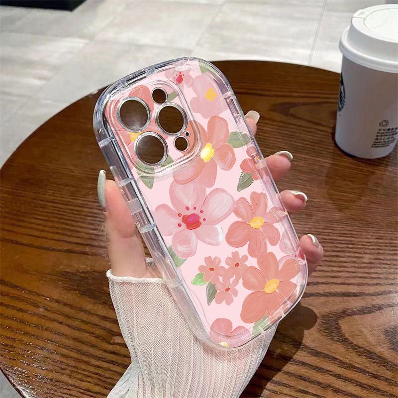 ✅Ốp Điện Thoại Mềm Trong Suốt / Màu Hồng In Họa Tiết Graffiti Chống Sốc Cho Iphone 1411 Xs13Promax 8p12 NX9H 7