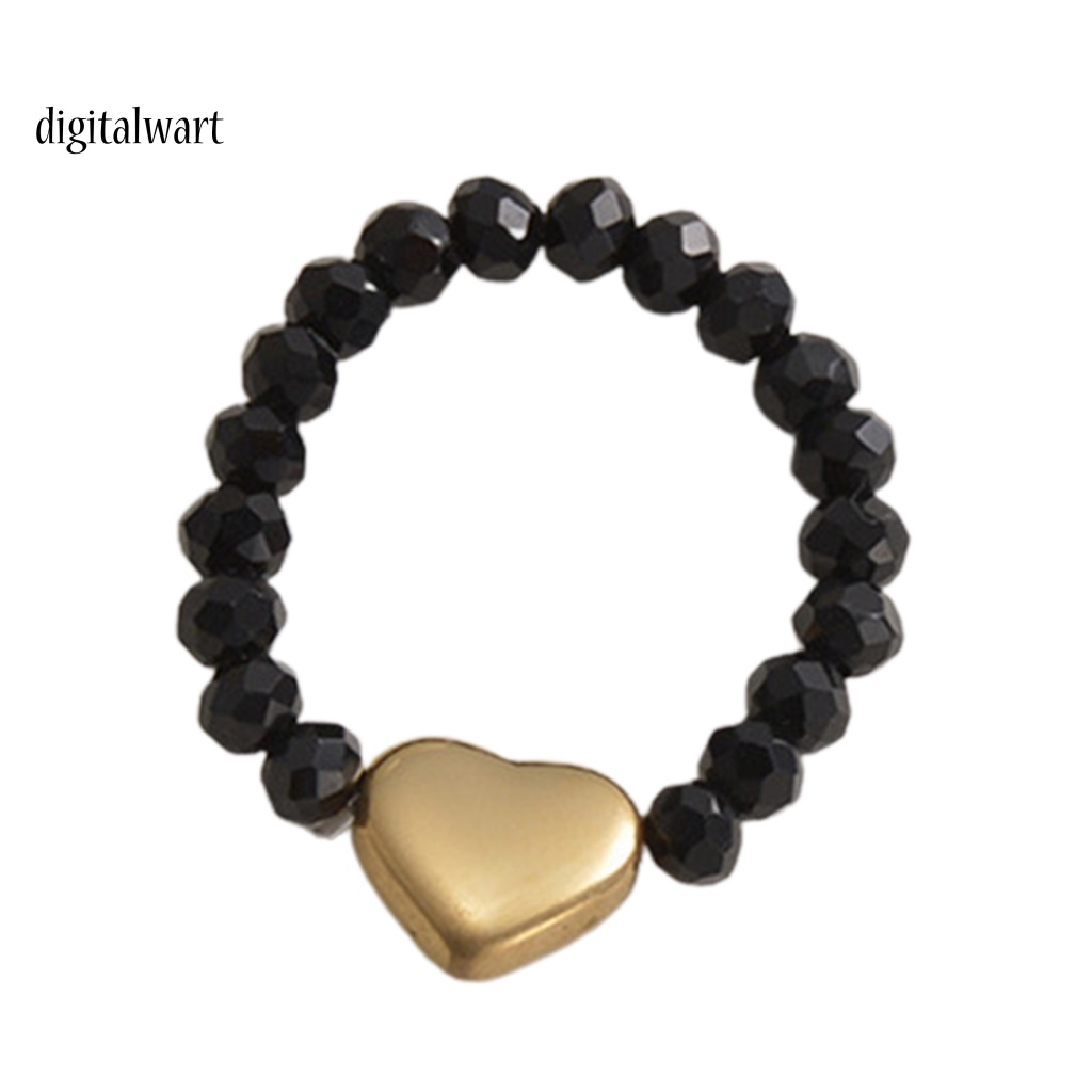 Kỹ Thuật Số| Nhẫn Hình Trái Tim Ngôi Sao Đính Hạt Trắng Đen Thời Trang Thanh Lịch Làm Quà Tặng Kỷ Niệm Cho Bạn