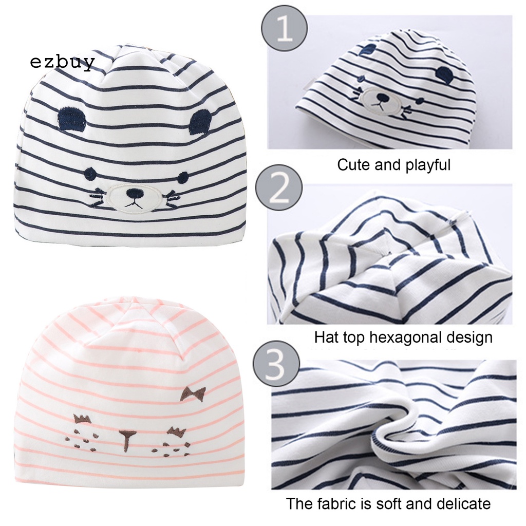 Mũ Trùm Đầu Bằng Cotton Thêu Họa Tiết Hoạt Hình Dễ Thương Cho Bé