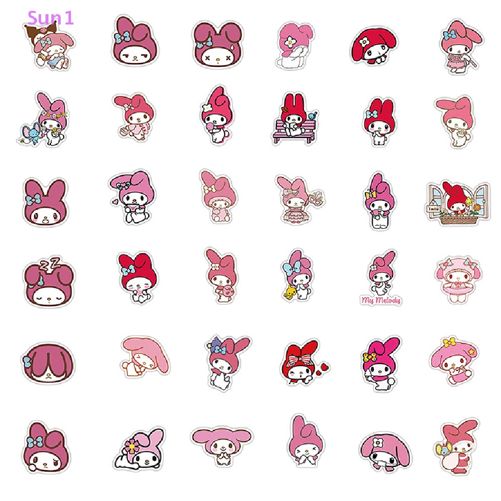 Set 100 Sticker Sun1 &gt; 100 Nhãn Dán Hình Melody Dễ Thương Trang Trí Laptop Xe Máy Ván Trượt DIY
