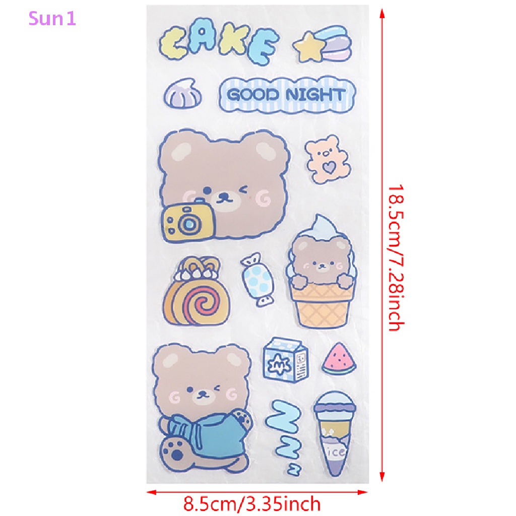 Sun1 > 5 Tờ Nhãn Dán Trang Trí Hình Động Vật Hoạt Hình Chống Nước Không Để Lại Dấu Vết