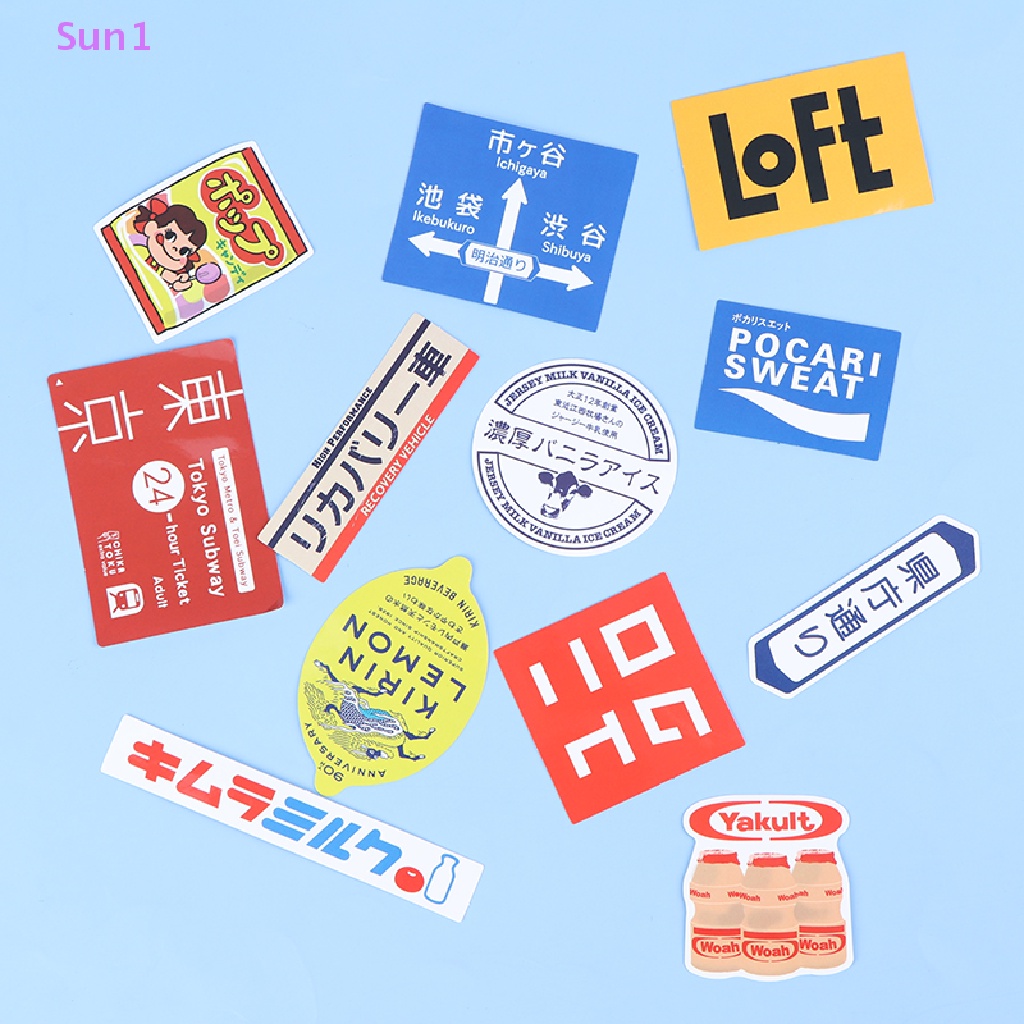 Set 31 Sticker Dán Trang Trí Điện Thoại Laptop Ván Trượt Phong Cách Nhật Bản