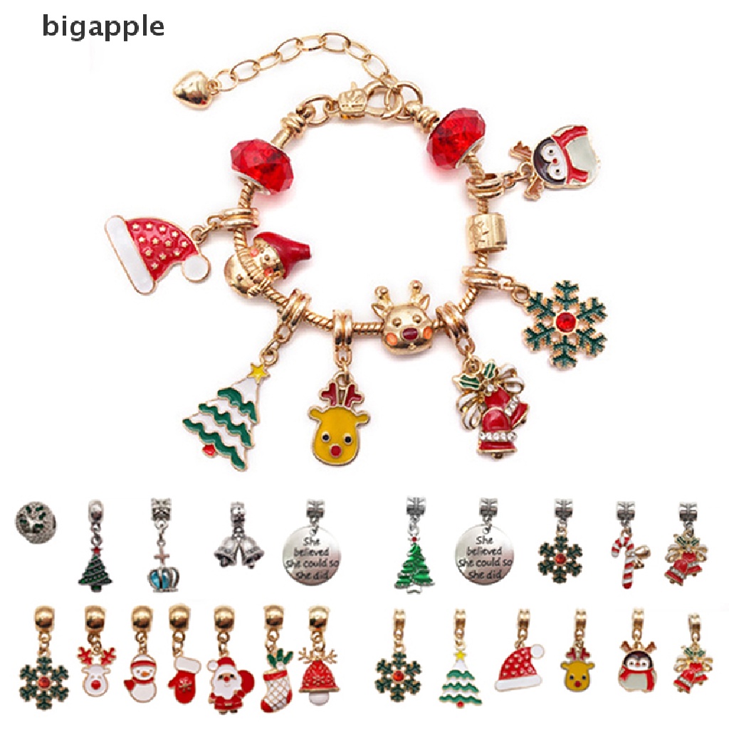 1 Set Hạt Charm Phong Cách Giáng Sinh Dùng Để Làm Trang Sức Thủ Công