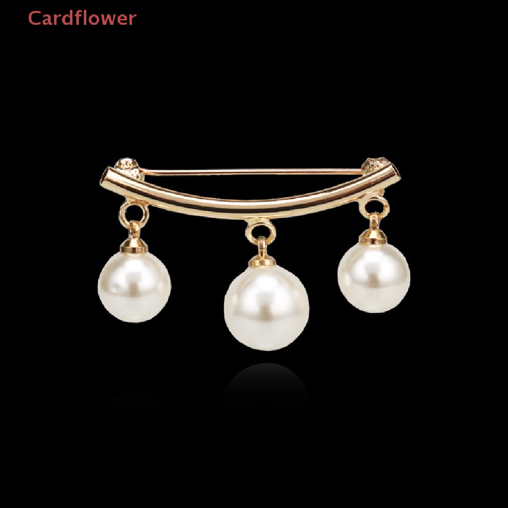 &lt; Cardflower &gt; Ghim Cài Áo Khoác Cardigan Sweater Dây Xích Cố Định Đính Ngọc Trai Thời Trang Mới