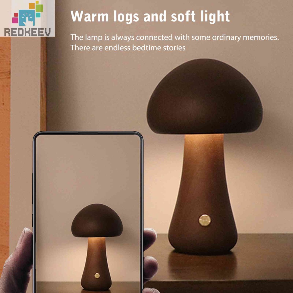 Đèn Ngủ Để Bàn Hình Cây Nấm 450mAh Sạc Cổng USB Dùng Làm Quà Tặng Đám Cưới
