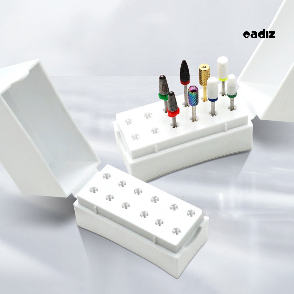 Hộp Đựng Đầu Mài Móng Tay 12 Lỗ Chống Bụi Chống Ẩm Tiện Dụng
