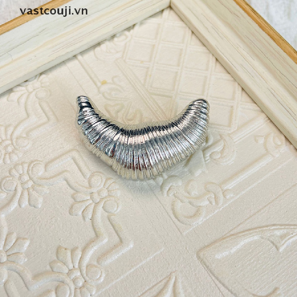 Ghim Cài Cổ Áo Bằng Hợp Kim Chống Trượt Hình Sừng Bò Croissant VASTJI