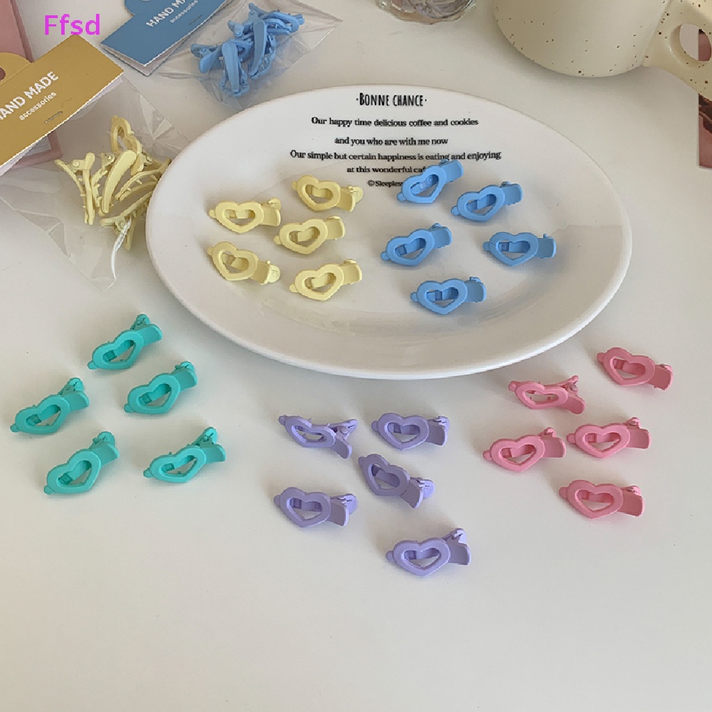 {Ffsd} Set 5 Kẹp Tóc Càng Cua Hình Trái Tim Phong Cách Hawaii Hàn Quốc Dành Cho Nữ Trẻ Em