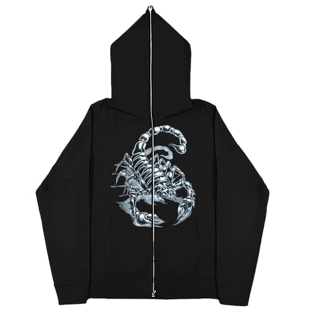 Áo Hoodie Khóa Kéo Y2k Y2k Phong Cách Harajuku Cá Tính Cho Nam