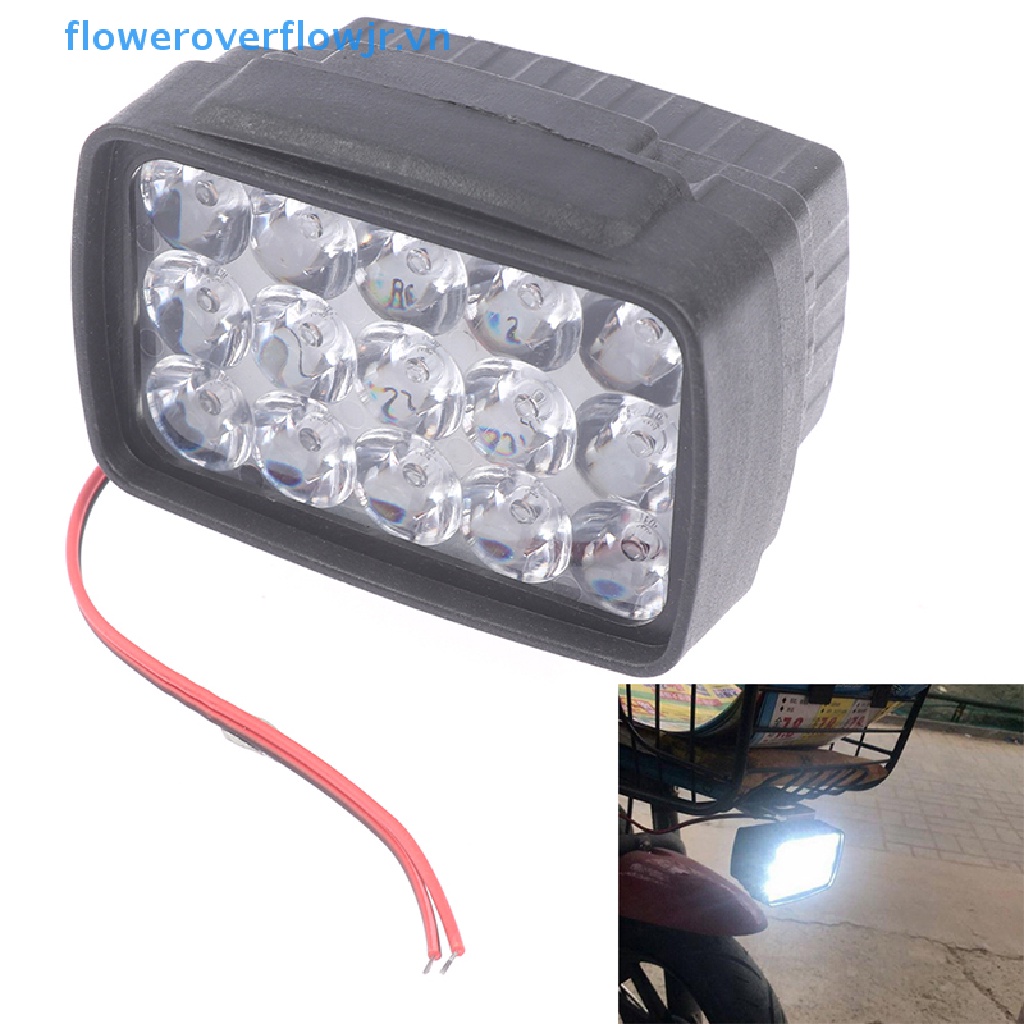 Đèn Pha LED 15 Bóng 1000LM Chuyên Dụng Cho Xe Mô Tô ATV Scooter
