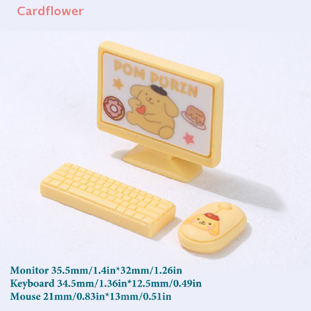 &lt; Cardflower &gt; Bộ Phụ Kiện Trang Trí Bàn Phím + Chuột Mini Cho Nhà Búp Bê
