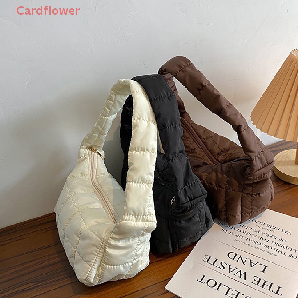 < Cardflower > Túi Xách Đeo Dưới Cánh Tay Bằng Vải Oxford Thêu Họa Tiết Hình Thoi Đơn Giản Thiết Kế Niche Mới Cho Nữ