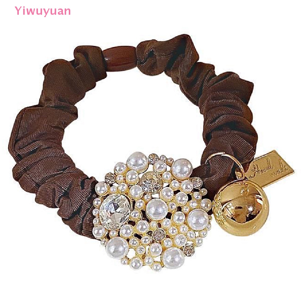 Dây Cột Tóc Cao Su Co Giãn Đính Hạt Ngọc Trai Pha Lê Thanh Lịch Cho Nữ Mới