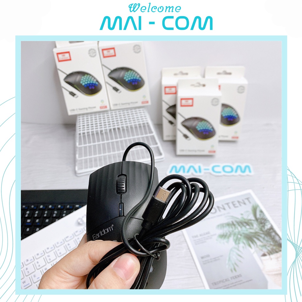 Chuột Máy Tính Có Dây Có Đèn LED - Đầu TypeC  E.a.r. d.o.m ET-KM5 - CHÍNH HÃNG