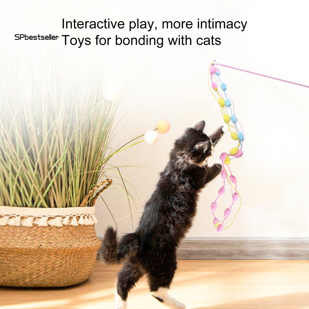 Gậy Đồ Chơi Bằng Vải Bông Nhẹ Gắn Chuông Mini Dành Cho Mèo Cưng